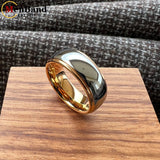 Stepped Shiny Polished Finish 6/8mm Men Women Tungsten Carbide Wedding Rings