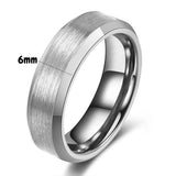 Brushed Silver Black Gold Colour 4/6/8/mm Tungsten Carbide Engagement Rings