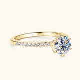 Marvelous VVS1 D1.00CT 6.5MM Round Moissanite Diamond  Silver Wedding Ring