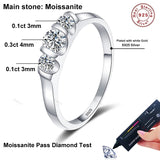 Full D Colour VVS1 Moissanite 925 Sterling Silver with 18 K Gold Plated Wedding Ring