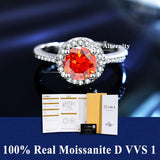 S925 Silver D VVS1 100% Real Moissanite Ring Adjustable Size Pass Diamond with GRA Certificate 18K Plating Rings