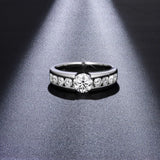 VVS1 D Colour  Moissanite Wedding 925 Sterling Silver with Gold Plated Eternity Ring