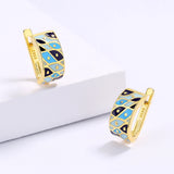 Blue Epoxy Handmade Enamel Small Fish Shape Party Classic Earrings for Women
