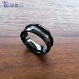 Grooves Domed Polished Finish 4/6/8mm Tungsten Wedding Engagement Rings