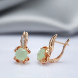 Luxury Design 14K Rolled Gold Emerald Green AAA Zircon Crystals Drop Earrings
