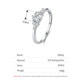 Exquisite Sterling Silver Round Clear AAAA Lab Created Diamond Solitaire Ring