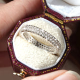 Sparkling Double-row 1.3mm VVS1 D Color Full Moissanite Eternity Luxury Ring