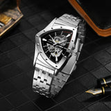 New Sports Triangle Casual Automatical Hollow Fashion Luminous Pointers Skeleton Military Mechanical Watches