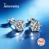 Top Sparkling 0.5-2 Carat D Colour Moissanite 925 Sterling Silver Stud Earrings