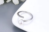 Charming Real Pink Black White Purple Grey Pearl AAA Zircon Diamonds Silver Ring