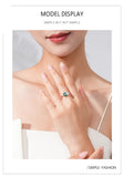 Dazzling Green Rectangle AAAA Lab Created Diamond Water Drop Shape Silver Rings
