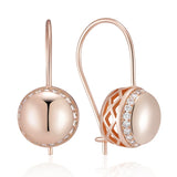 14K Rolled Gold Big Glossy AAA Zircon Diamonds Ball Drop Earrings Ethnic Jewellery