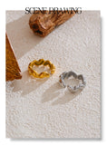 18K Gold Plated Stainless Steel  Heart Love Casting Open Ring Popular Fashion Jewellery
