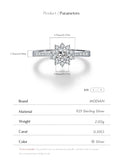 Excellent VVS1 D Colour Moissanite Luxury Halo Sterling Silver Sparkling Rings