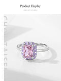 High Quality Sterling Silver Romantic Pink AAAA Lab Created Diamond Enamel Ring