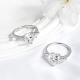 Heart Design 3 Stones 1CT 2CT 3CT 4CT Heart Cut Moissanite Diamond Rings - Engagement Wedding 925 Silver Jewellery