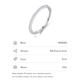 Genuine 925 Sterling Silver Delicate Blue AAAA Simulated Diamonds Stackable Ring - Fine Fashion Jewellery - The Jewellery Supermarket