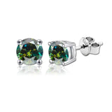 Fabulous Moissanite Diamonds 925 Silver 18K Plated Stud Earrings for Men Women