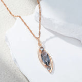 14K Gold Filled Grey AAA Zircon Crystal Rhombus Pendant Necklace Luxury Jewellery