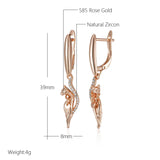 14 Karat Rolled Gold Shiny Cat Design AAA  Zircon Diamonds Long Drop Earrings For Women