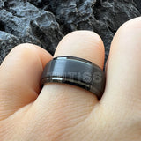 Stepped Beveled Brushed Finish 10MM Classic Men Women Tungsten Carbide Rings
