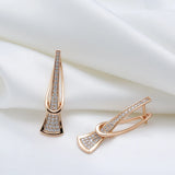 14K Rolled Gold Innovative Design AAA Zircon Diamonds Drop Fashion Earrings for Women