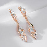 Unique Flower 14K Gold Filled AAA Lab Created Zircon Diamonds Boho Drop Earrings