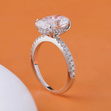 Amazing 4.5CT Oval Cut VVS1 D Colour Moissanite Diamond 18KGP Silver Engagement Ring