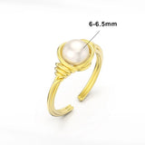 Elegant Single Natural Freshwater Pearl Silver 18K GP Adjustable Ring