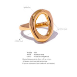 18K Gold Plated Creative Stainless Steel Geometric Hollow Golden Minimalist Ring
