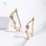 Luxury Fashion 14K Rose Gold filled Colorful AAA Zircon Crystals Long Drop Earrings For Women - Elegant Jewellery