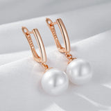14 Karat Gold Filled Simple 10mm 12mm 16mm Luxury Pearl Luxury Drop Earrings for Women