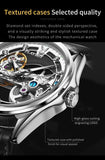 Luxury Brand New Fashion Original Skeleton Leather Strap Automatic Mechanical Wrist Watches for Men