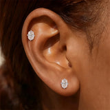 Pear, Princess, Marquise, Cushion Asscher Cut Silver Moissanite Diamonds Stud Earrings