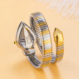 Luxury Brand Selection Snake Shape CZ Diamonds Iced Out Analog Quartz Watches