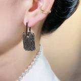 New Fashion Trend Unique Design Elegant Exquisite Light Luxury Black Zircon Crystals Geometric Earrings - Female Party Jewellery - The Jewellery Supermarket