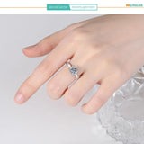 Luxury 0.5-3CT VVS1 Moissanite Diamond Classic Bull Rings For Women 925 Silver Wedding Engagement Fine Jewellery