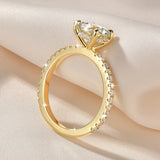 Luxury Classic 8mm 2.0CT VVS1 D Moissanite Solitaire Engagement Wedding Ring