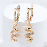 14 Gold Filled Drop Earrings AAA Lab Created Zircon Diamonds Rotate Earrings