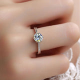 New Fine Snowflake Design 0.5/1ct D Colour Moissanite Diamond Rings Sterling Silver Engagement GRA Luxury Jewellery