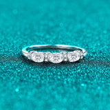 Oval Cut Full Moissanite 925 Sterling Silver with White Gold Plated Wedding Ring