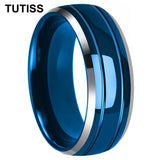 Double Groove Dome Polishing with Chamfering New Men's and Women's Tungsten Ring