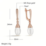 14K Gold Filled Simple Pearl Drop Luxury Earrings for Women High Quality Fine Jewellery