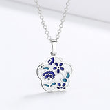 Fashion Flower Pendant Handmade Enamel Clavicle Chain Necklace