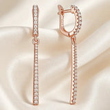 Splendid 14K Gold Filled AAA Zircon Diamonds Long Dangle Earrings Fine Jewellery
