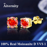 S925 Silver Platinum And Gold Plating Moissanite Stud Earrings Women Fine Jewellery