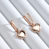 14K Rolled Gold Luxury Heart AAA Zircon Diamonds Drop Fine Jewellery Earrings for Women