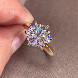 1Ct - 3Ct Diamond Solitaire Silver Yellow GP VVS1 D Colour Moissanite Diamond Ring