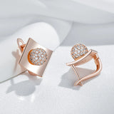 14K Gold Filled Unusual Shiny AAA Zircon Diamonds Dangle High Quality Jewellery Earrings