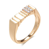 Unique Luxury Shiny 14K Rolled Rose Gold AAA Zircon Diamonds Rings For Women - Party Daily Fine Jewellery